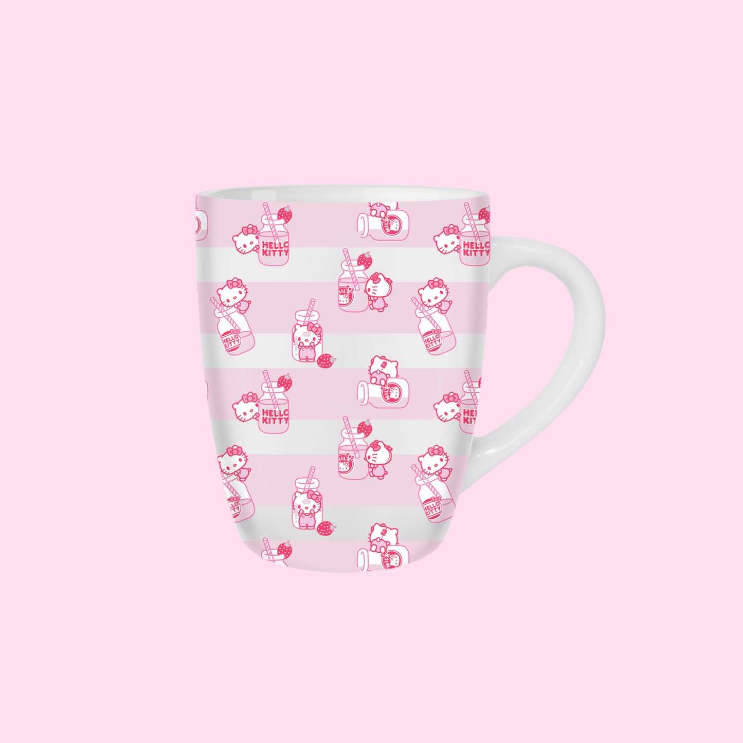 Hello Kitty Milk Bottle Toss 25oz Jumbo Curved Ceramic Mug - OVERRATED