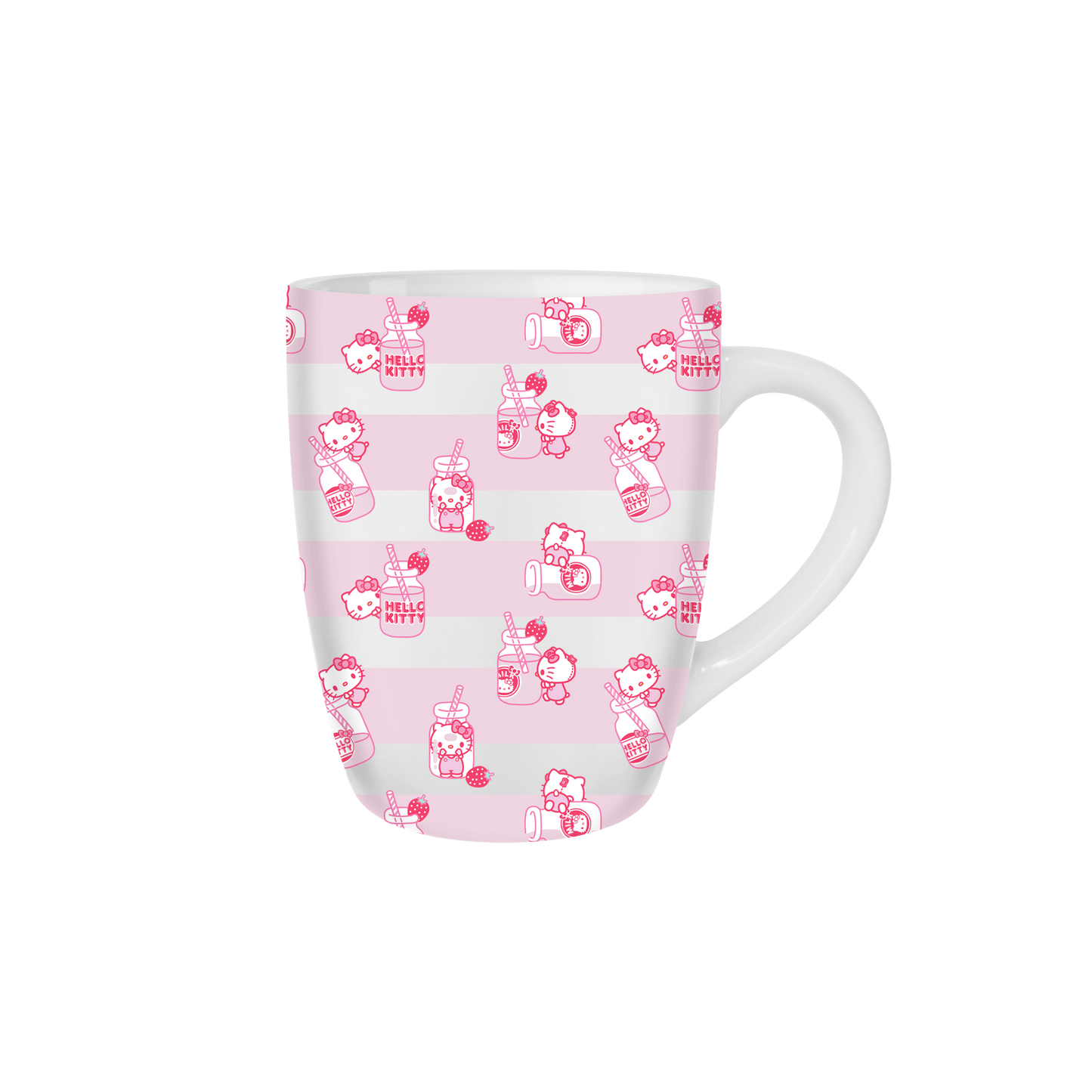 Hello Kitty Milk Bottle Toss 25oz Jumbo Curved Ceramic Mug - OVERRATED