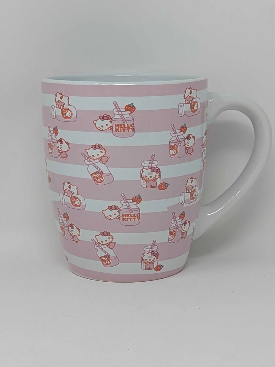 Hello Kitty Milk Bottle Toss 25oz Jumbo Curved Ceramic Mug - OVERRATED