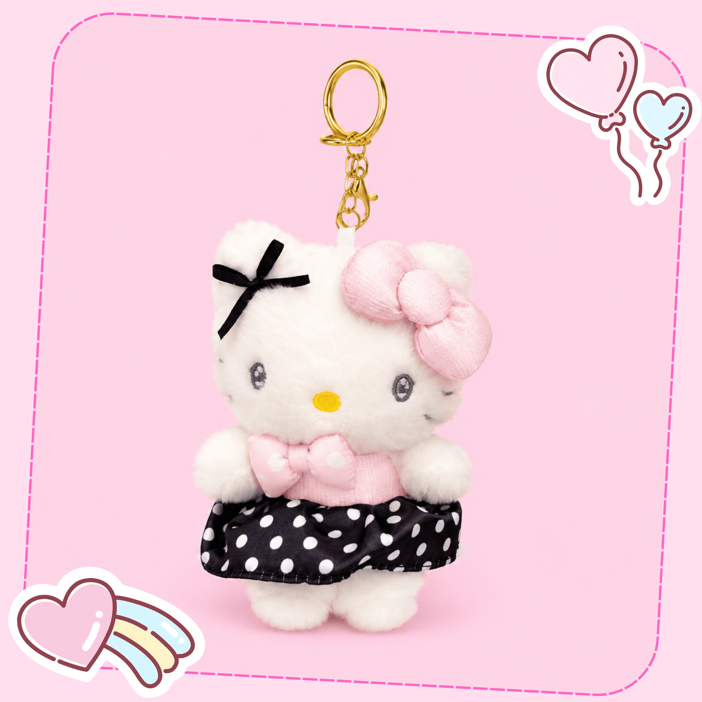 Hello Kitty Polka Dot Plush Keychain - OVERRATED
