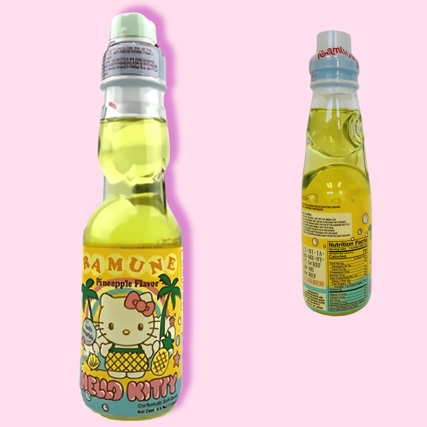 Hello Kitty Ramune Soda Drink - Pineapple 6.6 Oz - OVERRATED