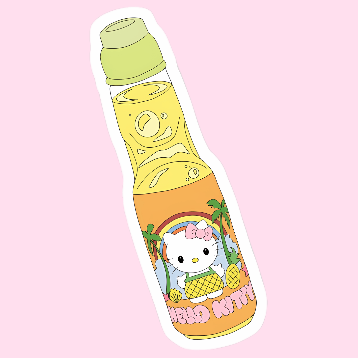 Hello Kitty Ramune Soda Drink - Pineapple 6.6 Oz - OVERRATED