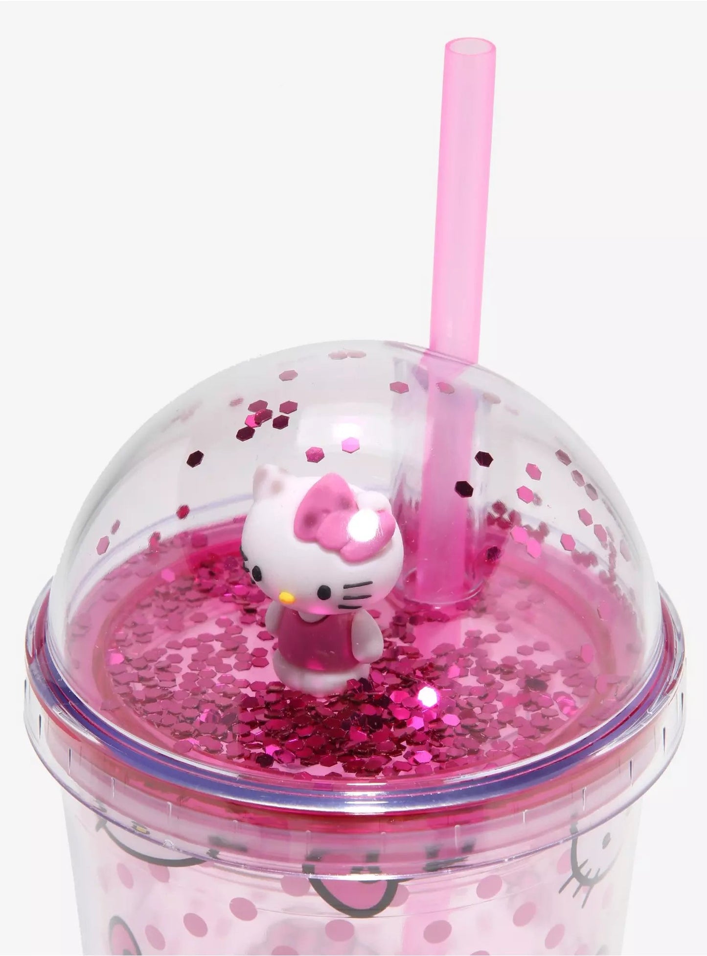 Hello Kitty Tossed Face Bows & Dots 24oz Dome Top Tumbler - OVERRATED