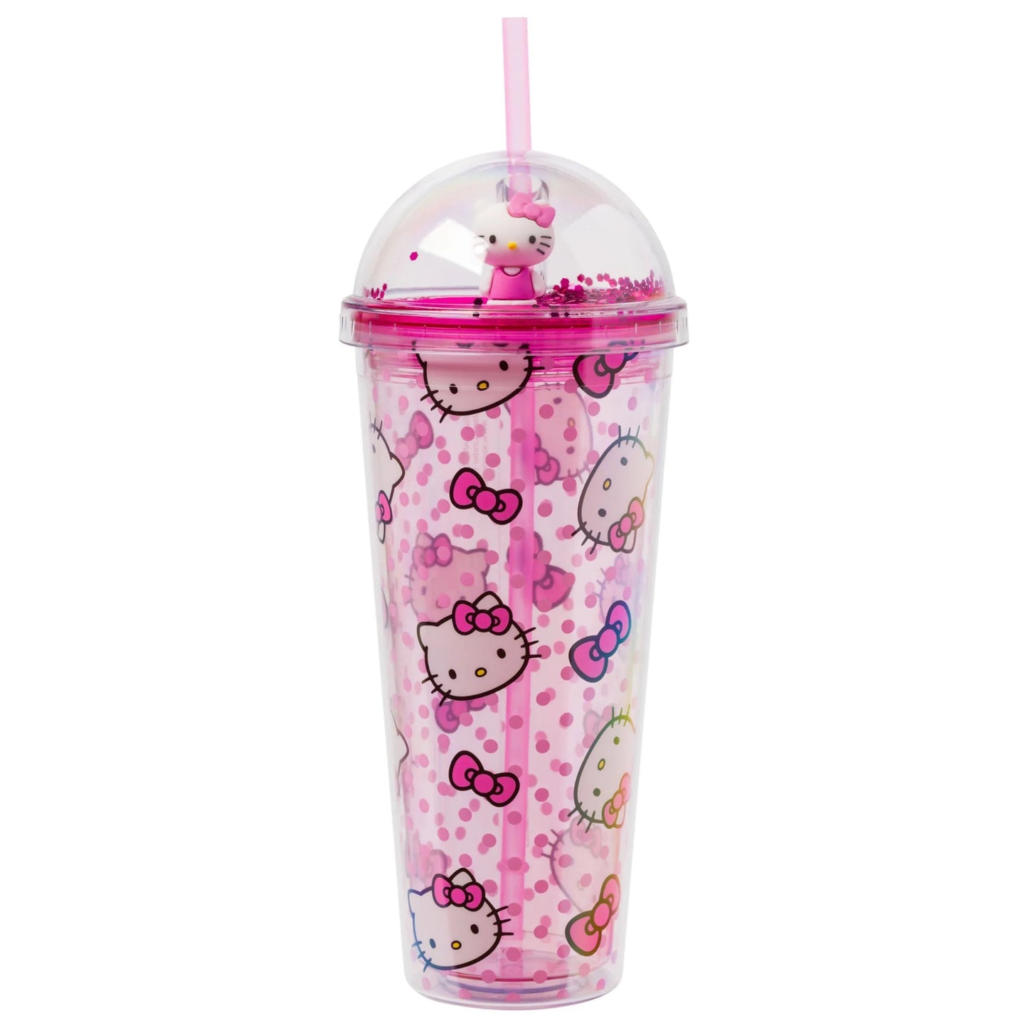 Hello Kitty Tossed Face Bows & Dots 24oz Dome Top Tumbler - OVERRATED