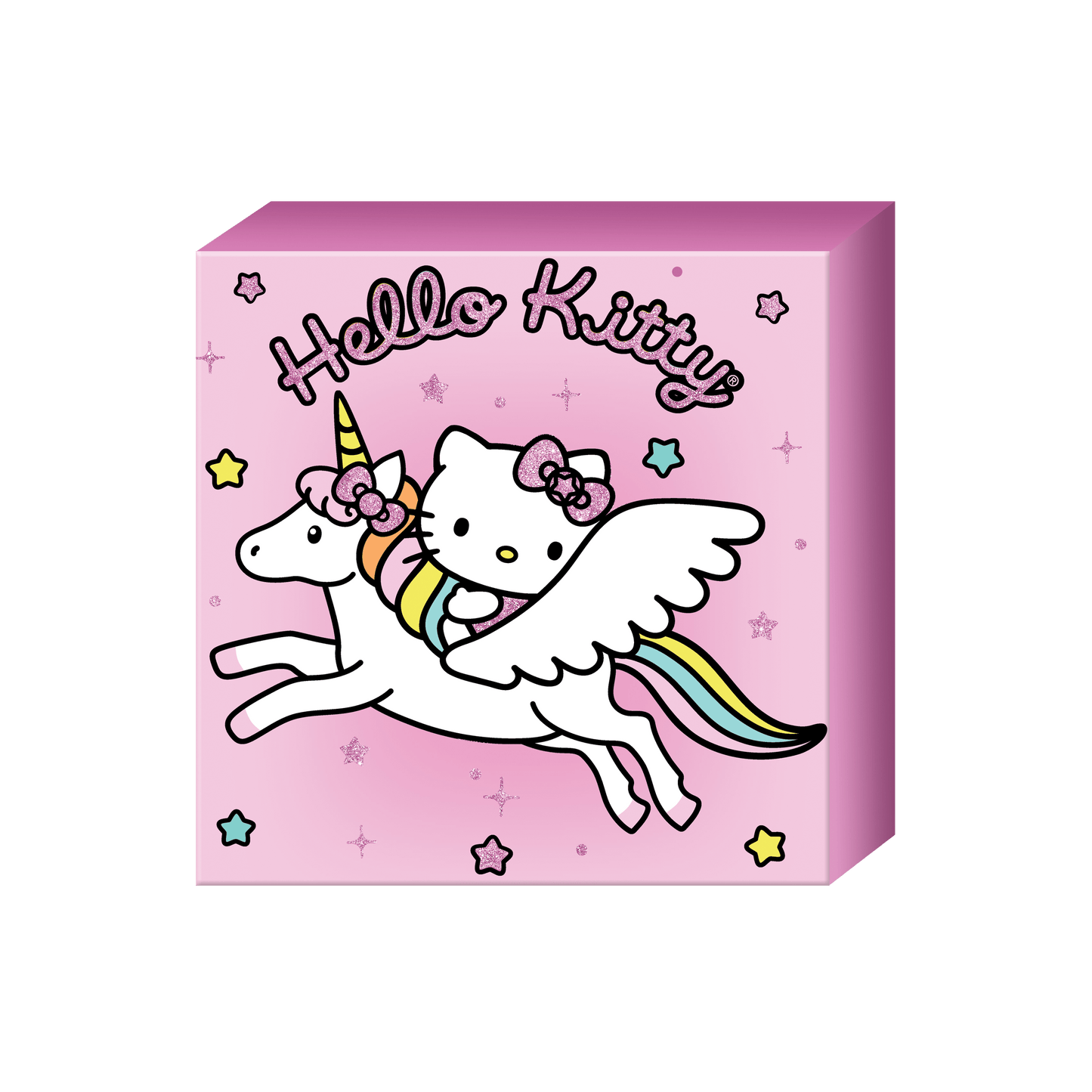 Hello Kitty Unicorn Star Glitter Box Wall Sign - OVERRATED