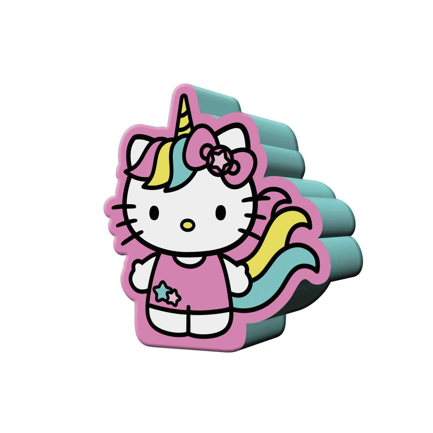 Hello Kitty Unicorn Star Large Die Cut MDF Box Wall Sign - OVERRATED