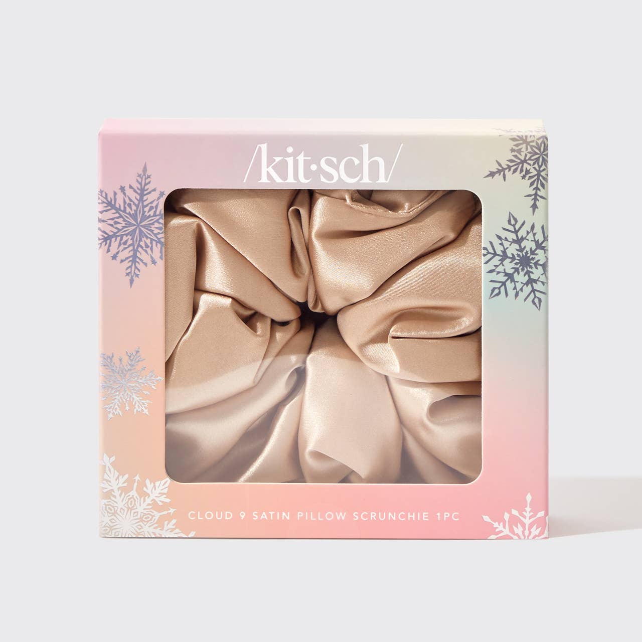 Holiday Cloud 9 Satin Pillow Scrunchie 1pc - Champagne - OVERRATED