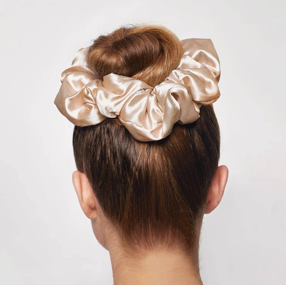 Holiday Cloud 9 Satin Pillow Scrunchie 1pc - Champagne - OVERRATED