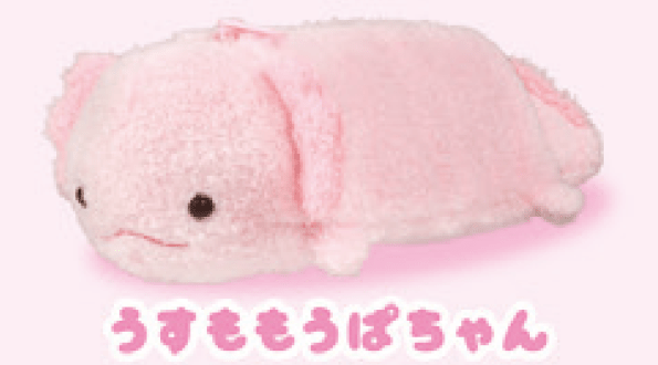 Japanese plush Axolotl Plush Pen Case Fluffy Fabric Pouch - OVERRATED