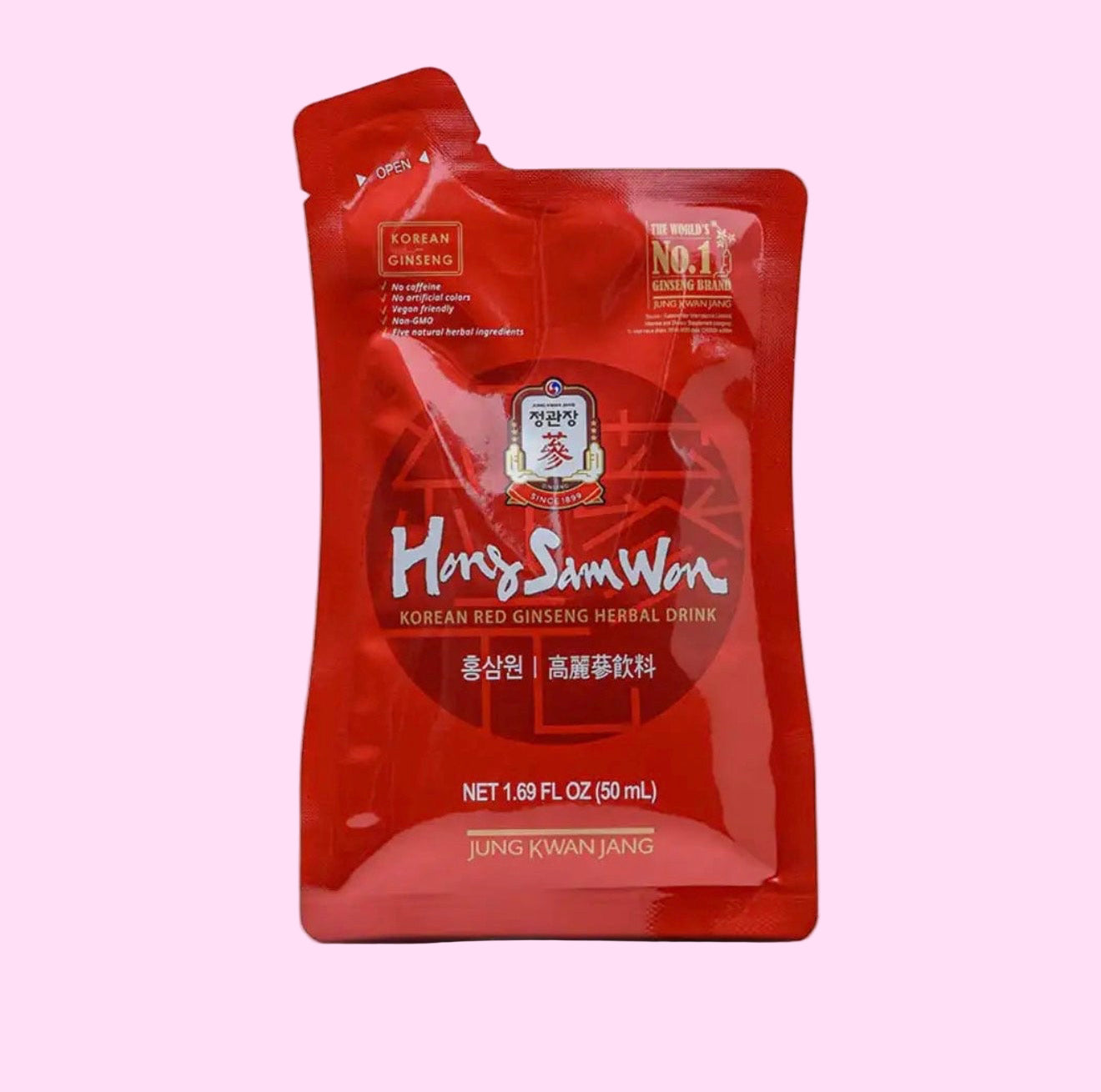 Korean ginseng tonic Hong Sam Won pouch by Jung Kwan Jang for daily energy - Overrated Korean Beauty & More