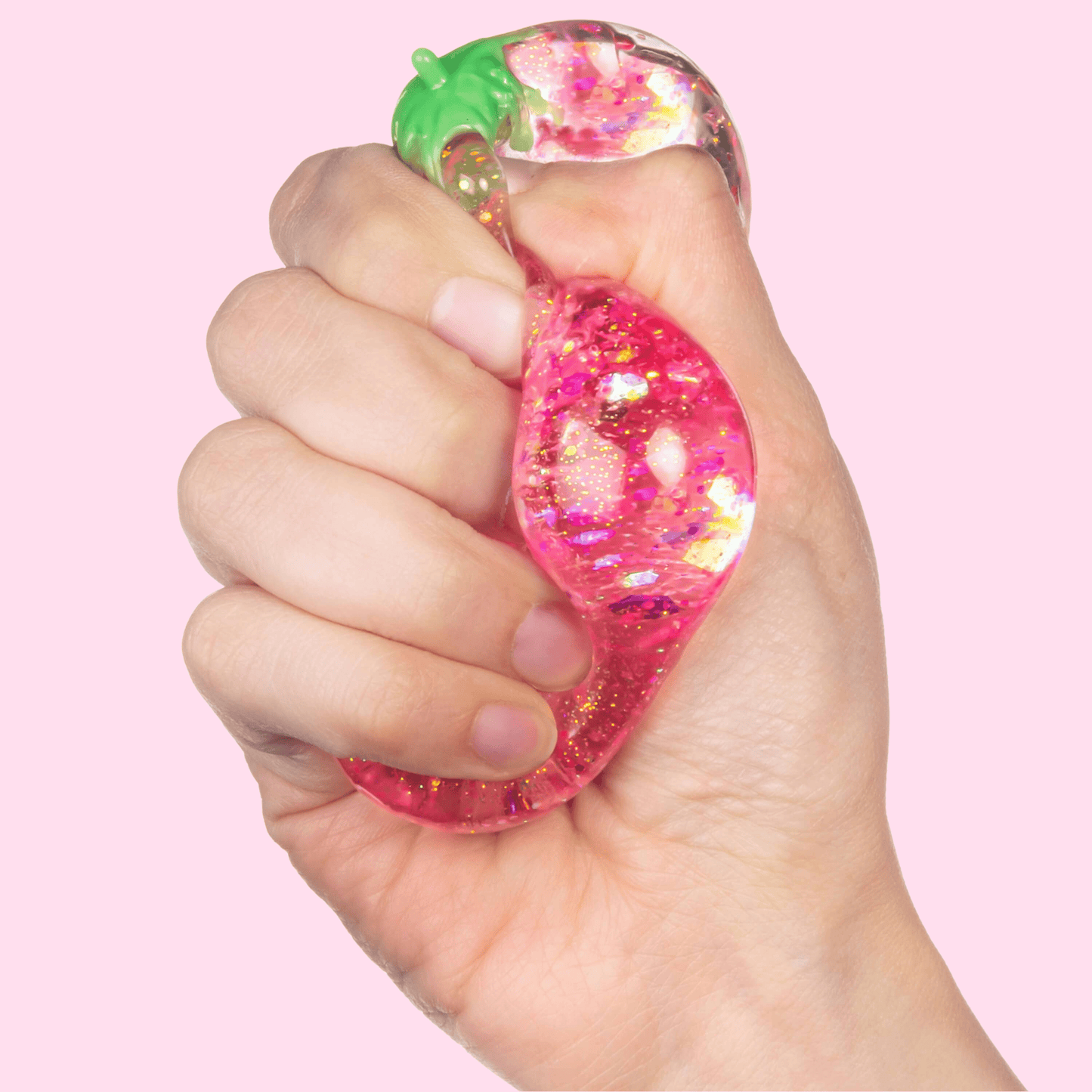 Kawaii gummy squishy toy pink pastel 3D fruit squeeze fidget desk toy - Overrated Korean Beauty & More