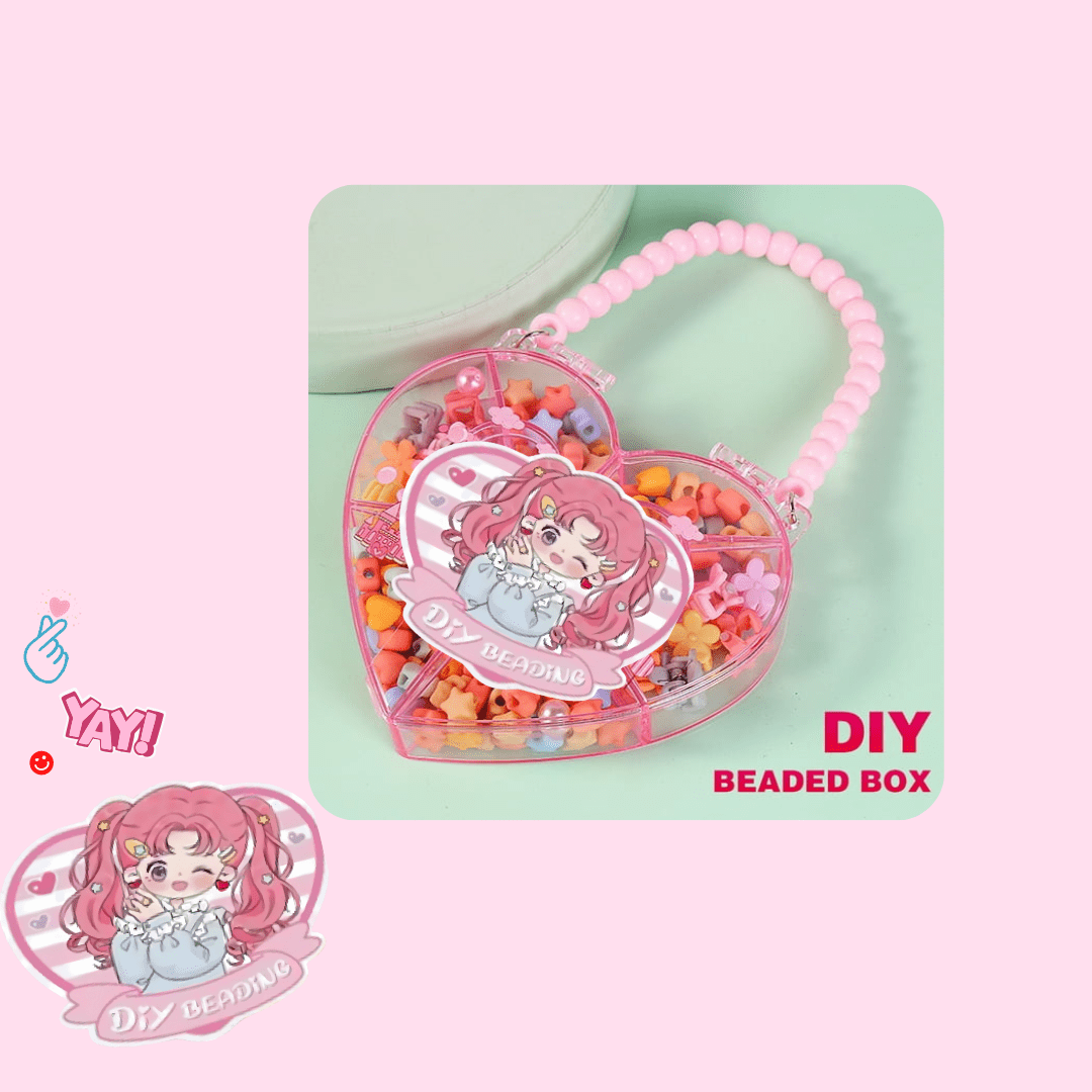 Kawaii Heart Beading Bracelet Crafting Kit Purse - OVERRATED