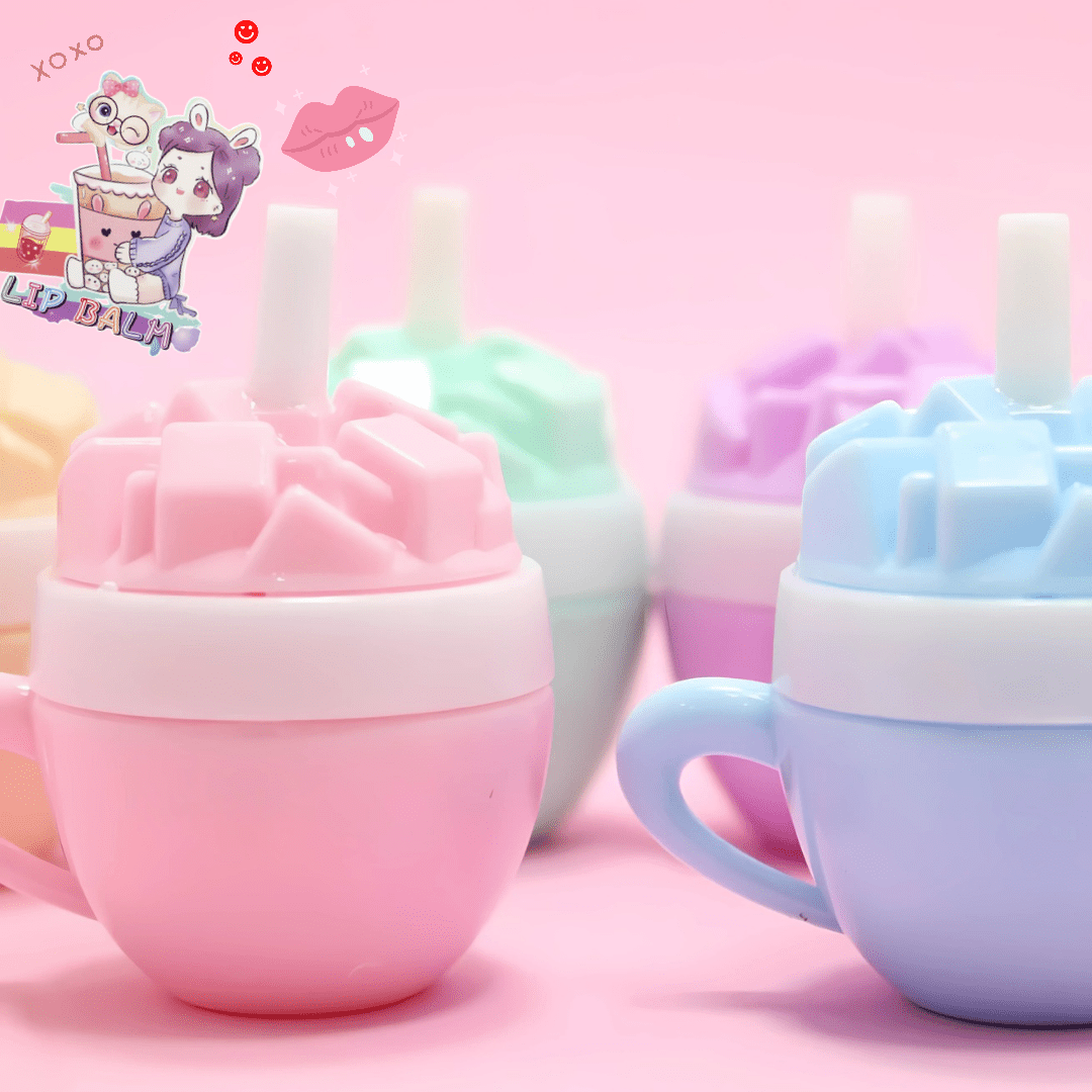 Kawaii Iced Drink Cup Soft Touch Lip Balm - OVERRATED