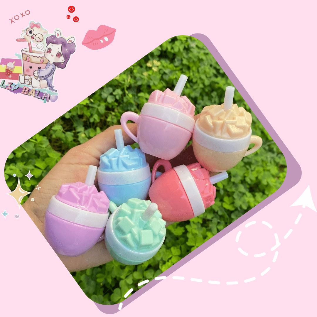 Kawaii Iced Drink Cup Soft Touch Lip Balm - OVERRATED