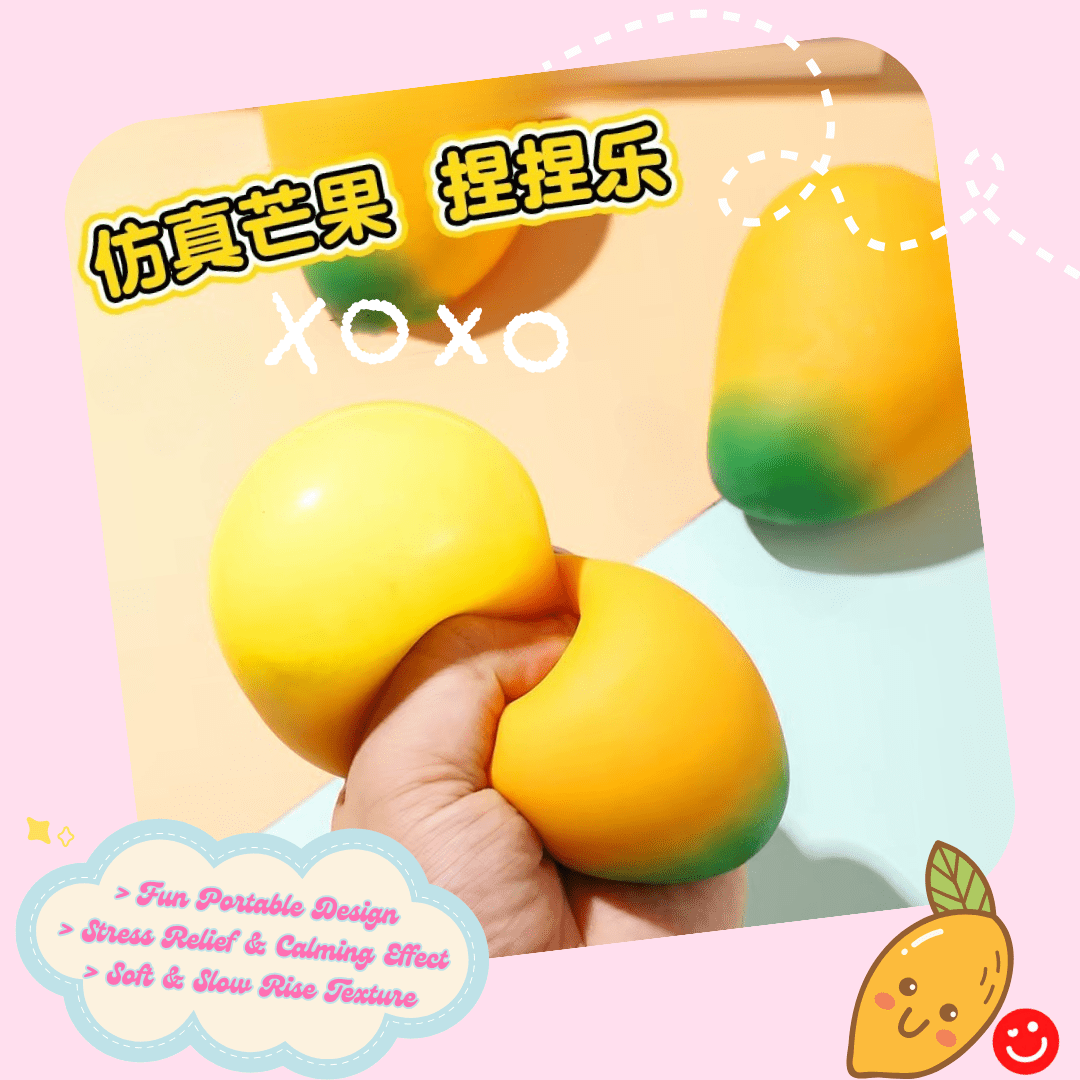 Kawaii Market Fluffy Mango Squishy Toy - OVERRATED