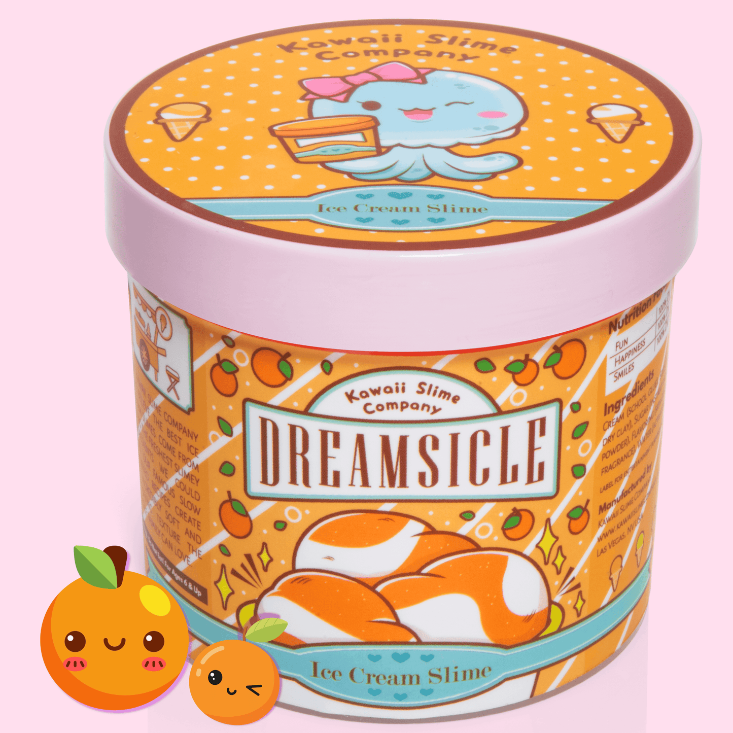 Kawaii Slime Co. Dreamsicle Scented Ice Cream Pint Slime - OVERRATED