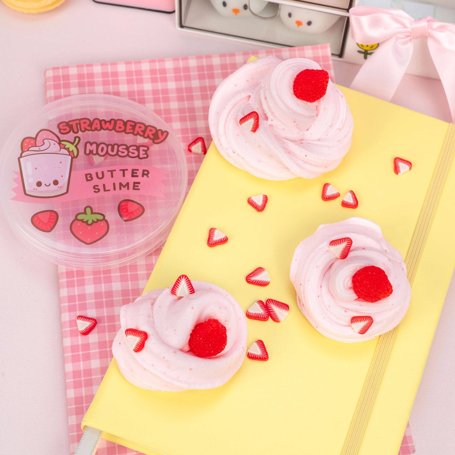 Kawaii Slime Co. Strawberry Mousse Fluffy Butter Slime - OVERRATED