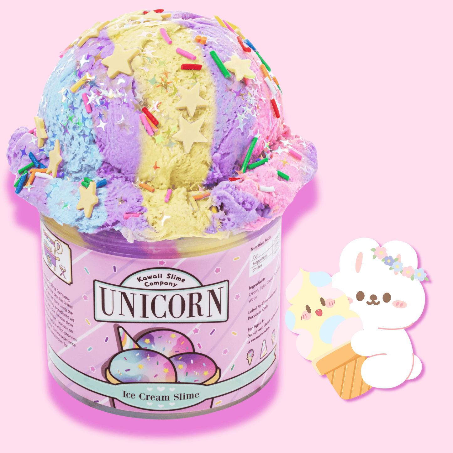 Kawaii Slime Co. Unicorn Scented Ice Cream Pint Slime - OVERRATED