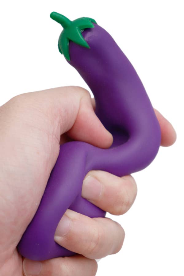 Kawaii Vegetable Market Eggplant Stretch Pull Kinetic Sand Filled Soft Sensory Squishy Toy - OVERRATED