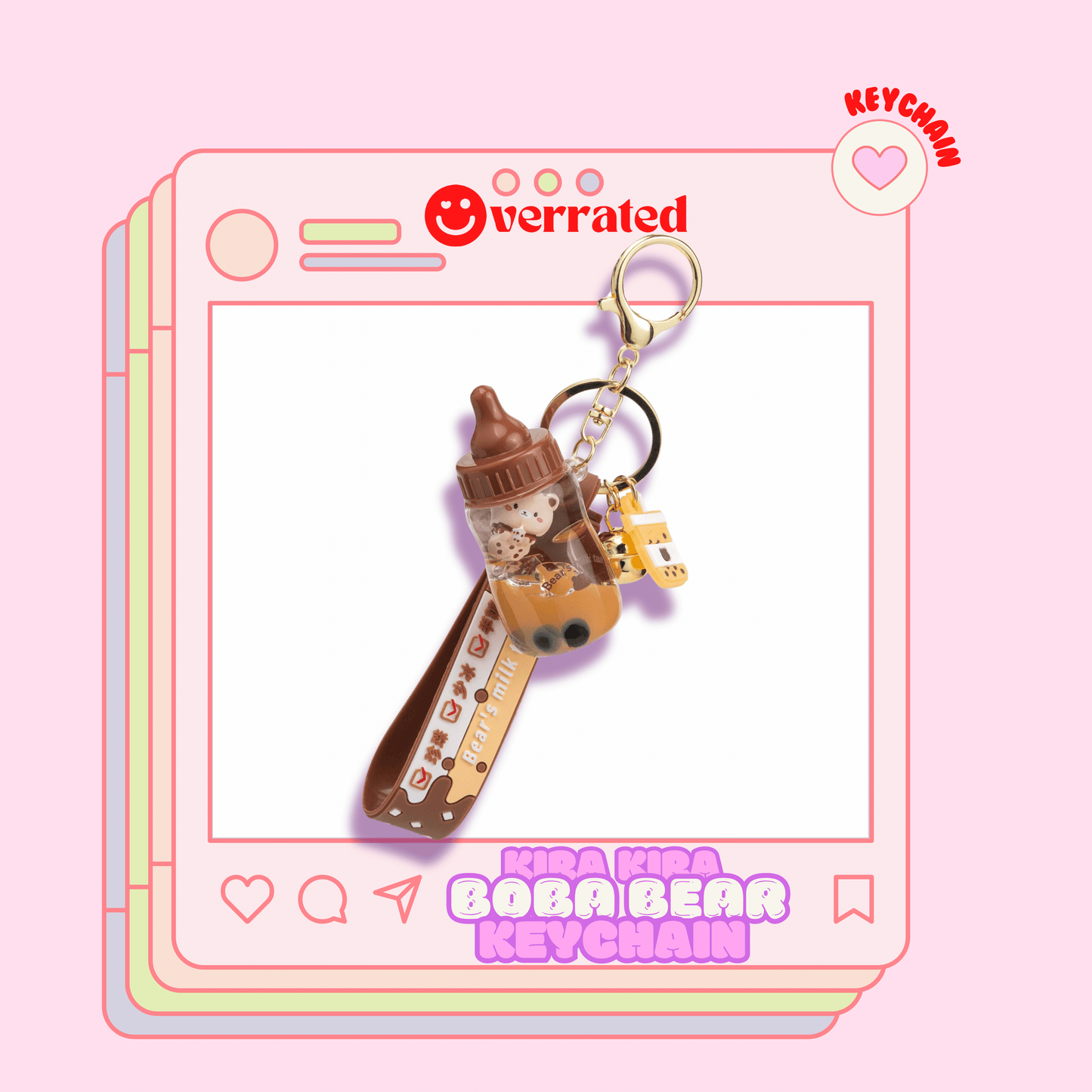 KIRA KIRA Bears Milk Tea Liquid Effect Sensory Keychain🤎 - OVERRATED