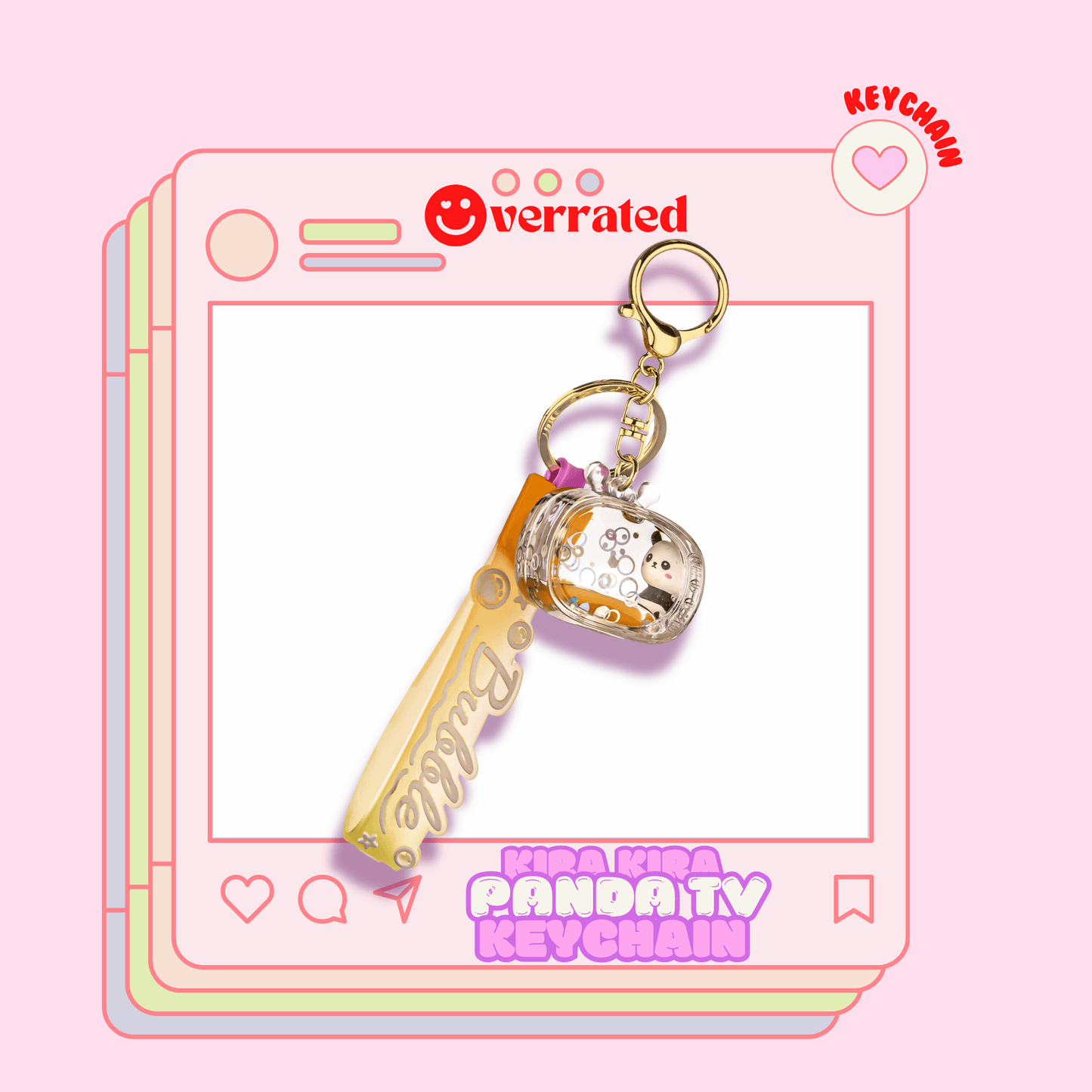 KIRA KIRA Cute Panda Cartoon Orange TV Liquid Effort Sensory Keychain🧡 - OVERRATED