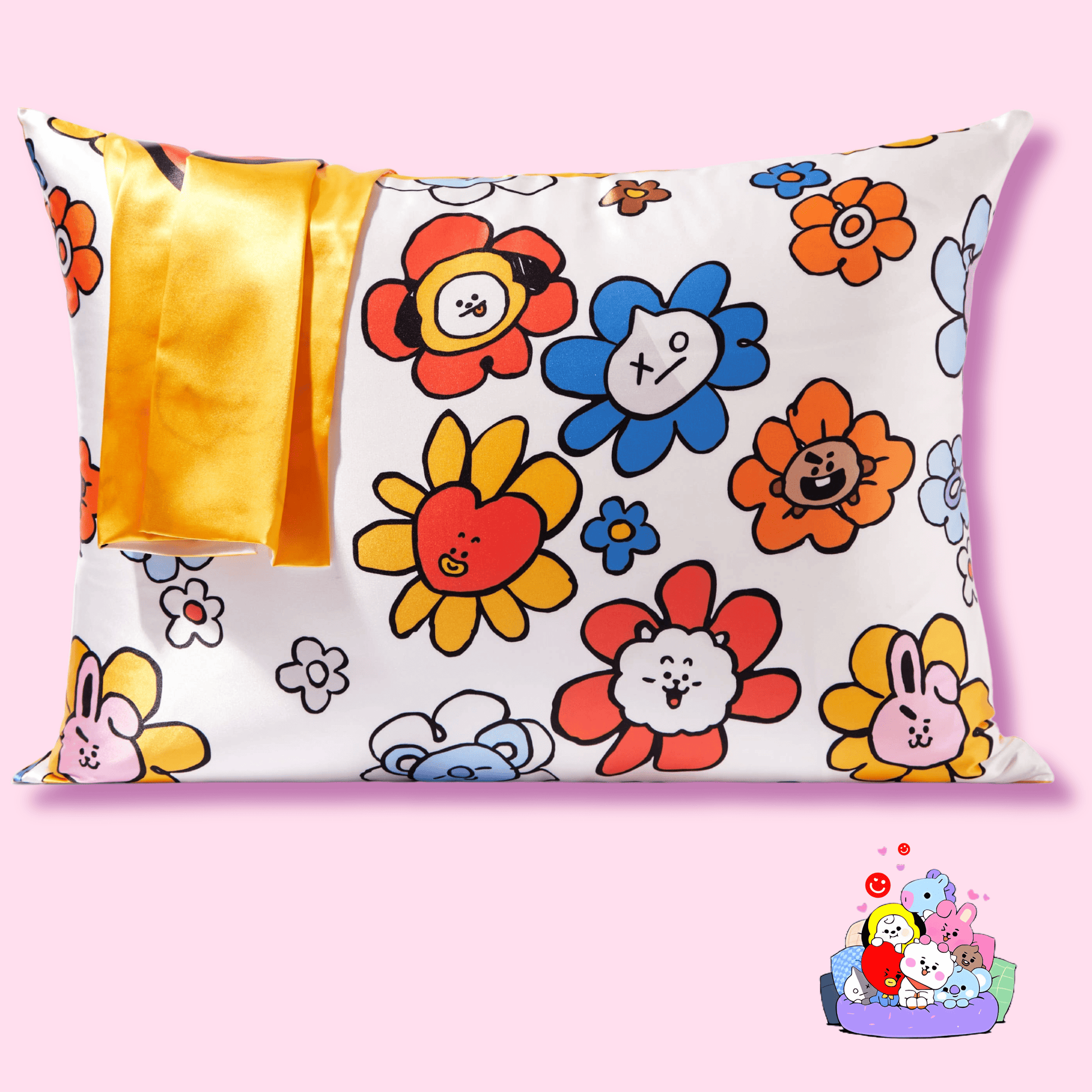 /kit - sch/ BT21 x Kitsch Satin Pillowcase Standard - Chimmy - OVERRATED