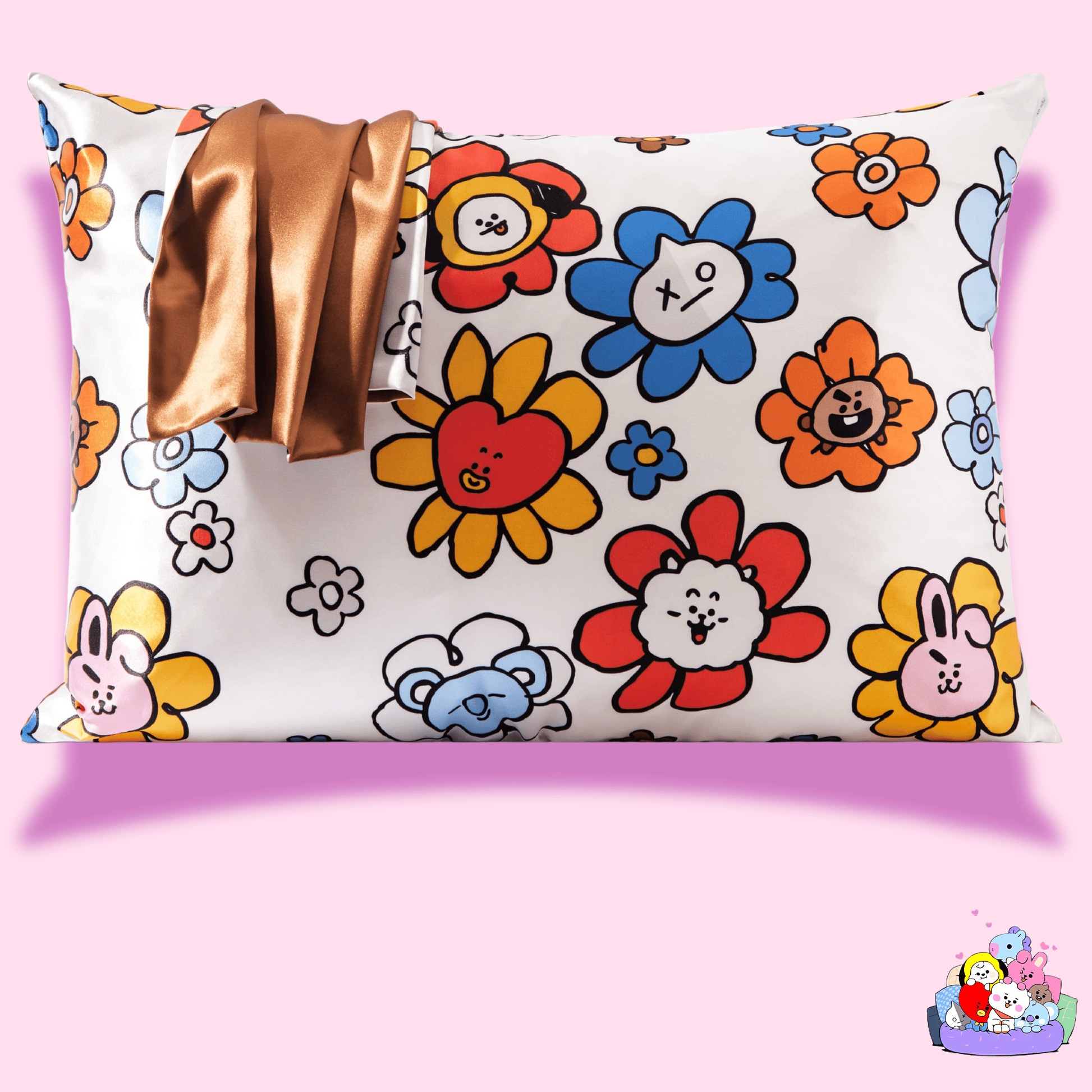 /kit - sch/ BT21 x Kitsch Satin Pillowcase Standard - Shooky - OVERRATED
