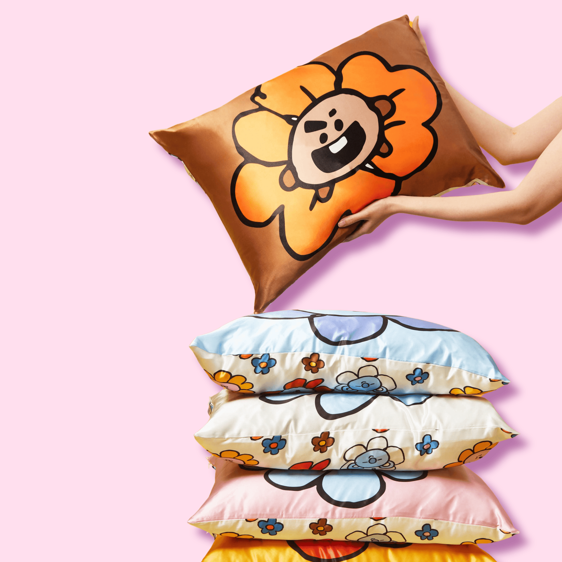 /kit - sch/ BT21 x Kitsch Satin Pillowcase Standard - Shooky - OVERRATED