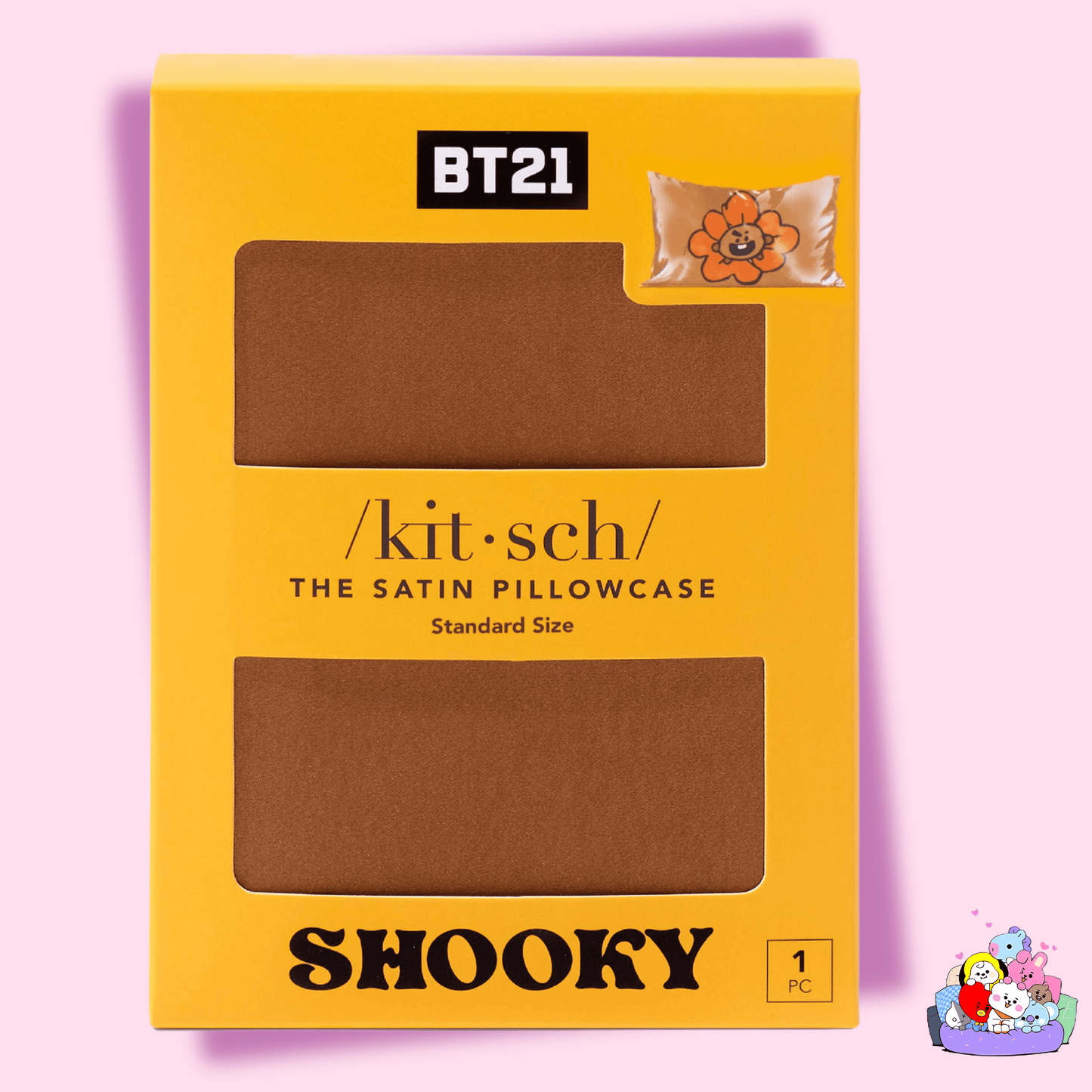 /kit - sch/ BT21 x Kitsch Satin Pillowcase Standard - Shooky - OVERRATED