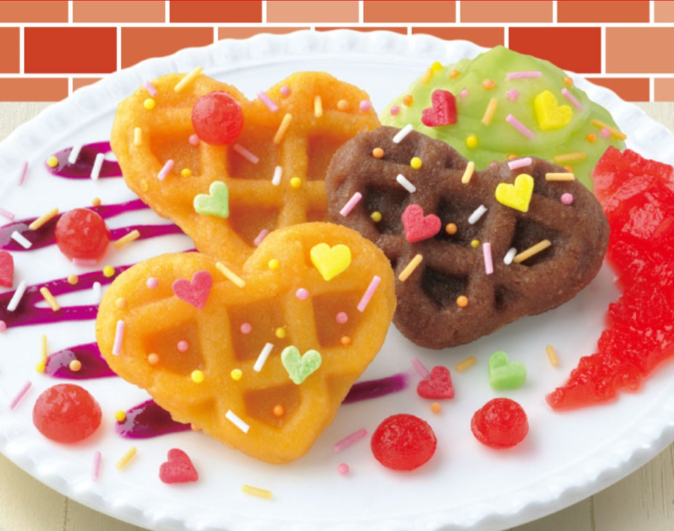 Japanese DIY candy kit waffle completed toppings candy syrups fruity dessert - Overrated Korean Beauty & More