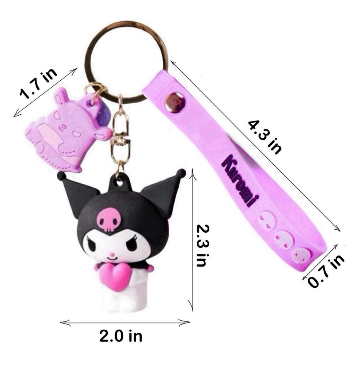 Kuromi Heart Charm keychain - OVERRATED