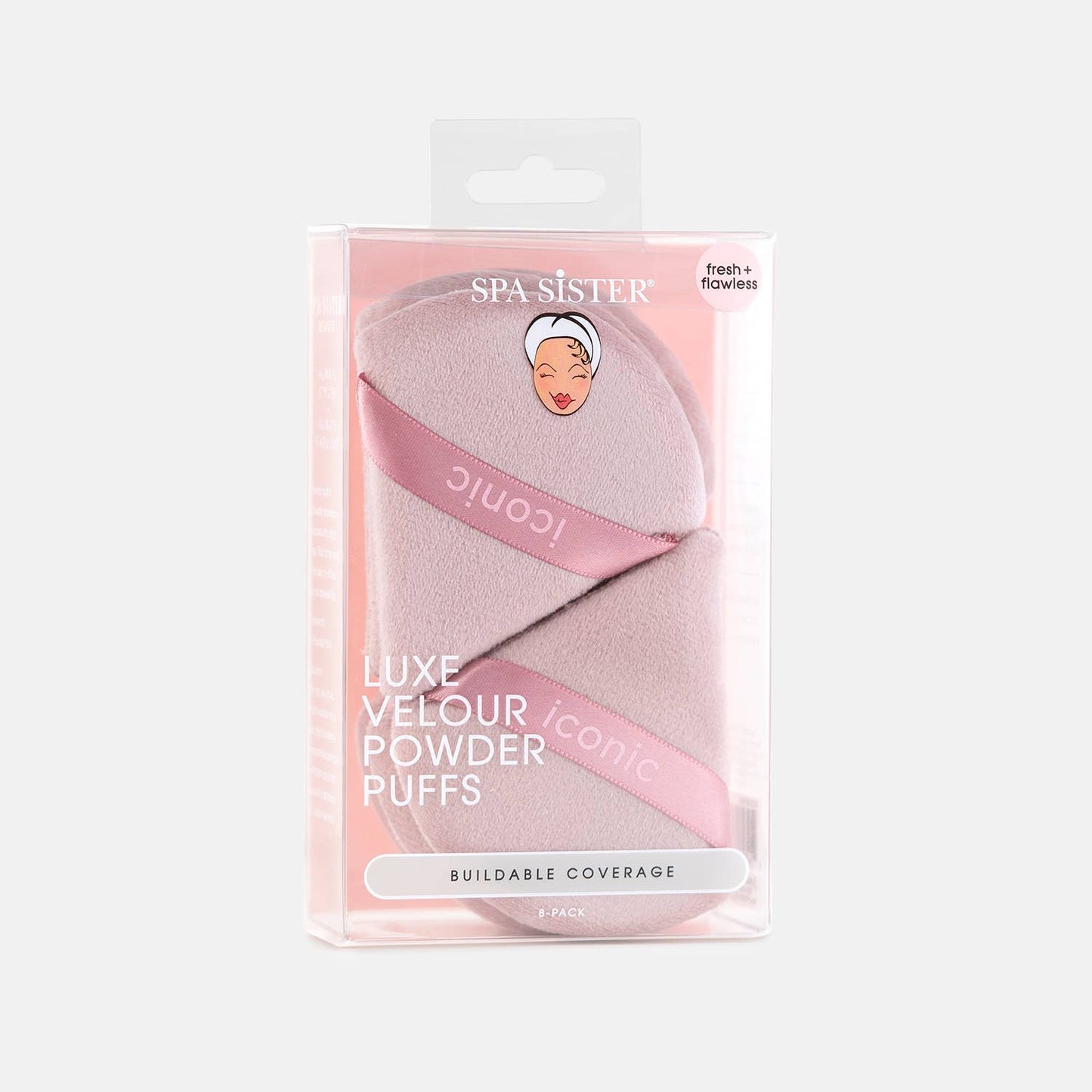 Luxe Velour Powder Puffs 8pc: Soft Pink Lovely - OVERRATED