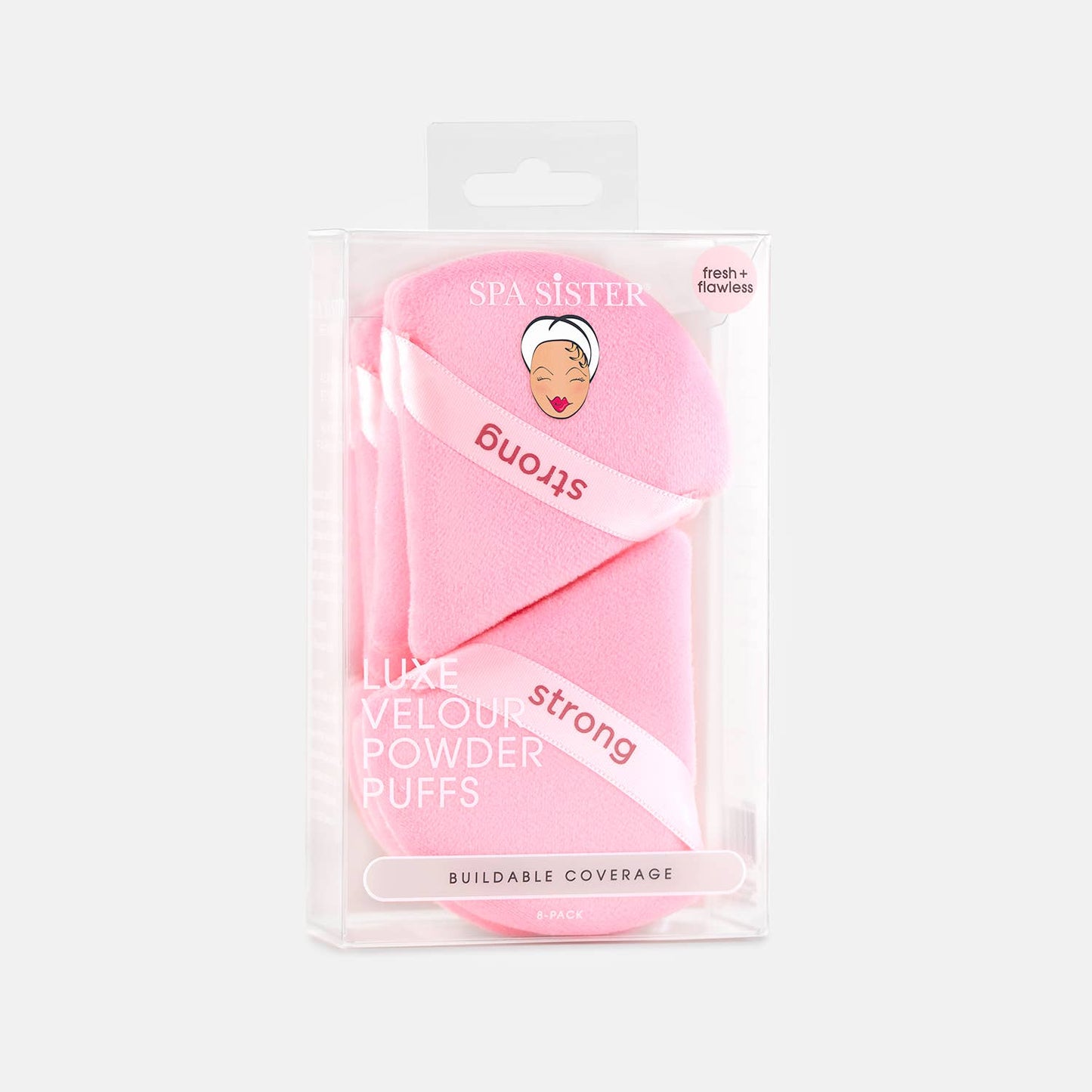 Luxe Velour Powder Puffs 8pc: Soft Pink Lovely - OVERRATED