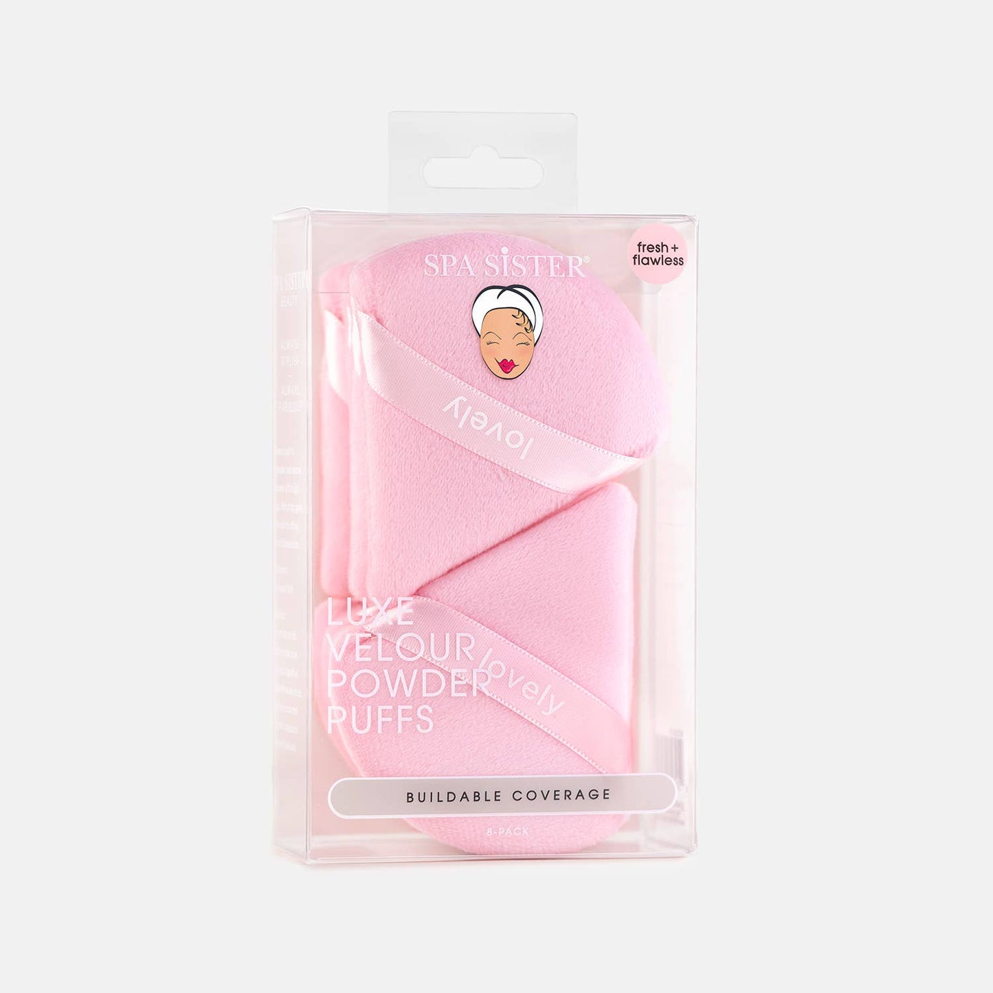 Luxe Velour Powder Puffs 8pc: Soft Pink Lovely - OVERRATED