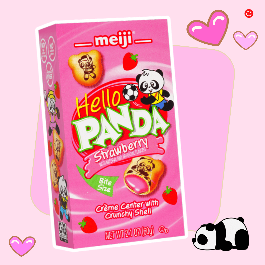 Meiji Hello Panda Strawberry Flavored Biscuit with Cream Filling - OVERRATED