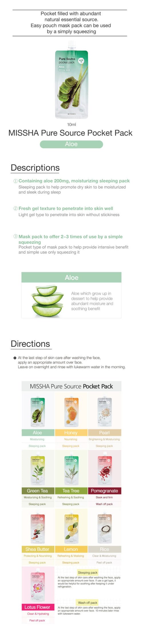 MISSHA Pure Source Pocket Pack Aloe 10ml - OVERRATED