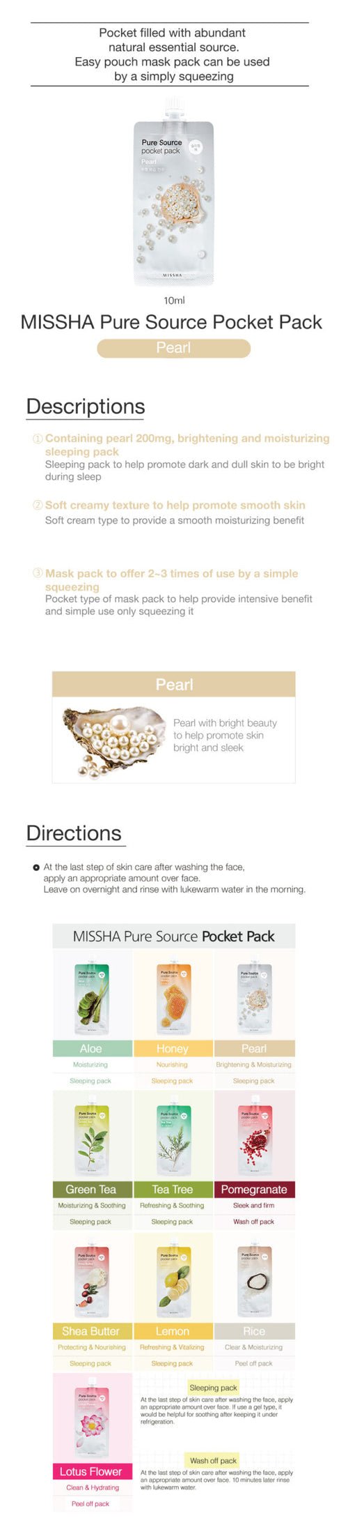 MISSHA Pure Source Pocket Pack Pearl 10ml - OVERRATED