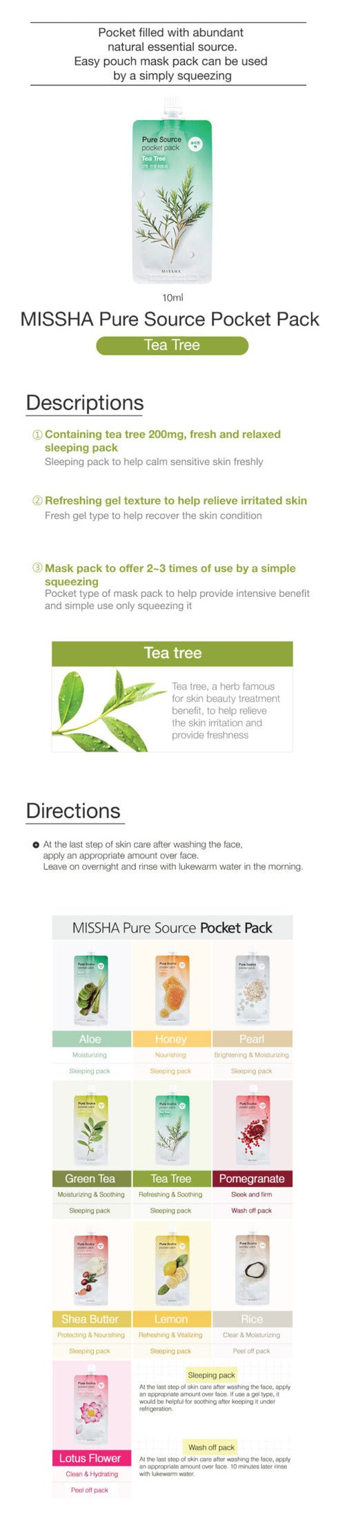 MISSHA Pure Source Pocket Pack Tea Tree 10ml - OVERRATED