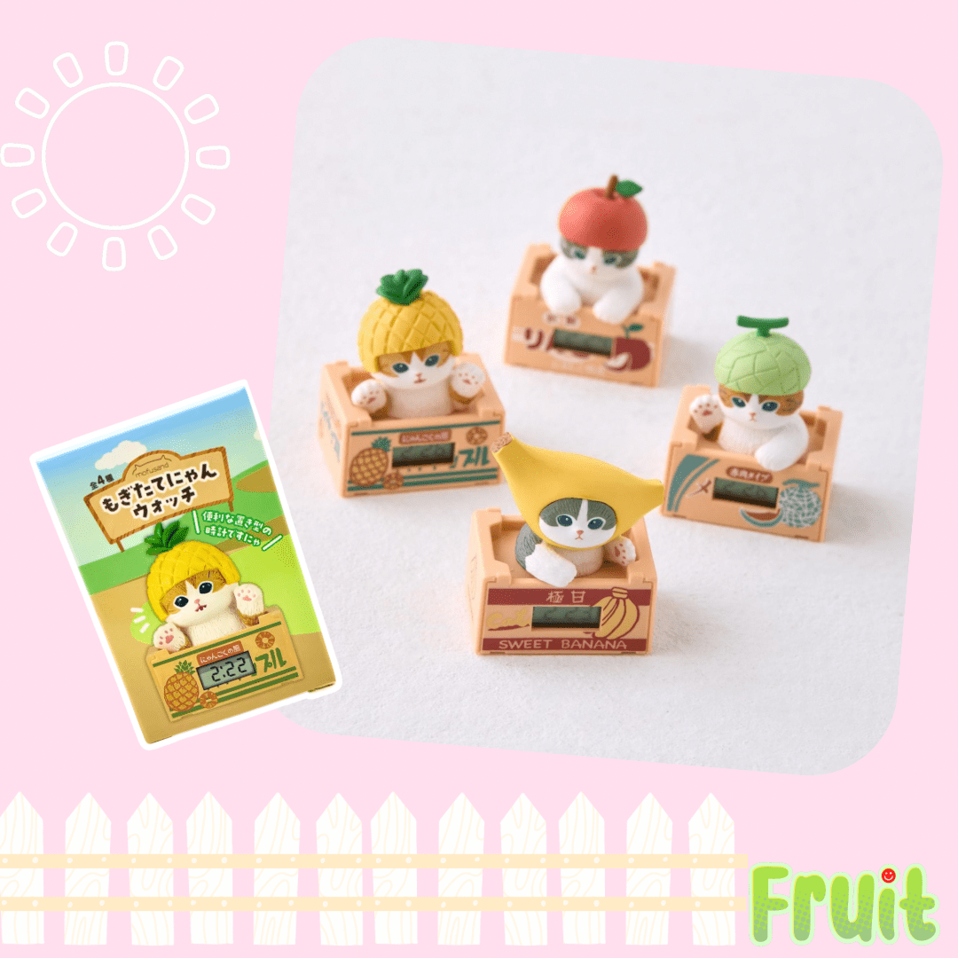 Mofusand Desk Clock Fruit Cat Blind Box - OVERRATED