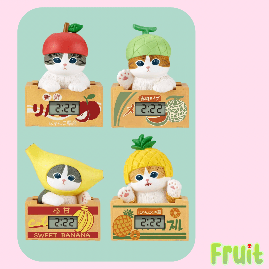 Mofusand Desk Clock Fruit Cat Blind Box - OVERRATED