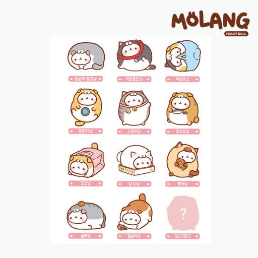 Molang Lazy Cat Costume Figure Blind Box Random Toy Vol.5 - OVERRATED