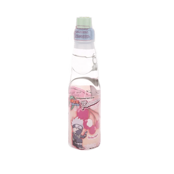 Naruto anime Japanese ramune soda Kakashi lychee 6.6oz can side view - Overrated Korean Beauty & More