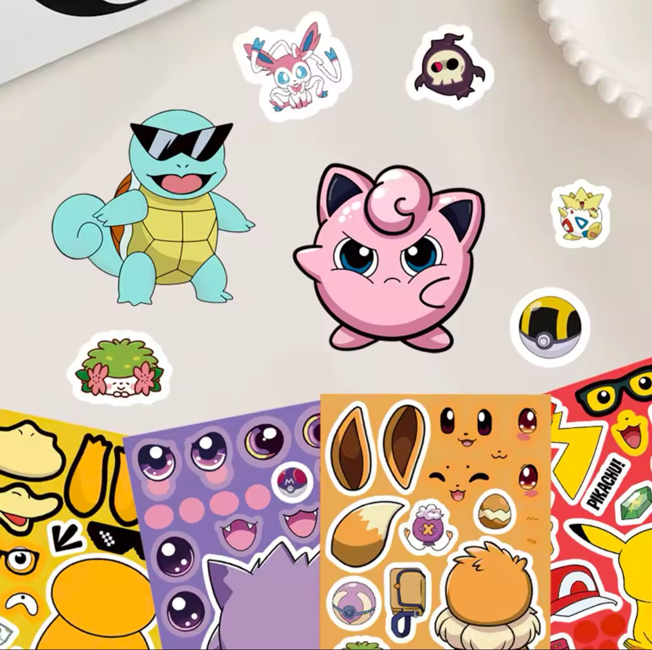 Pokemon sticker sheet colorful activity for kids gift idea - Overrated Korean Beauty & More