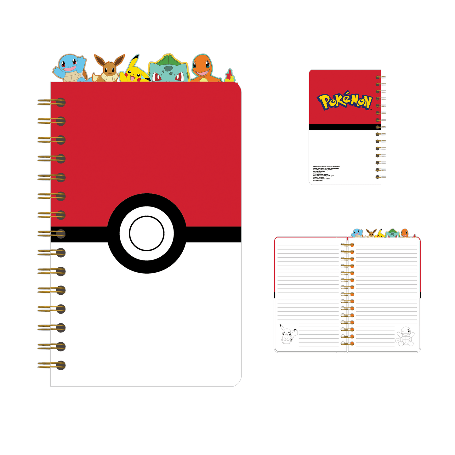 Pokemon Pokeball Starters Spiral Tabbed Notebook - OVERRATED