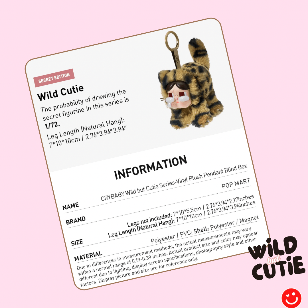 Pop Mart Crybaby Wild but Cutie Series Vinyl Plush Pendant Blind Box - OVERRATED