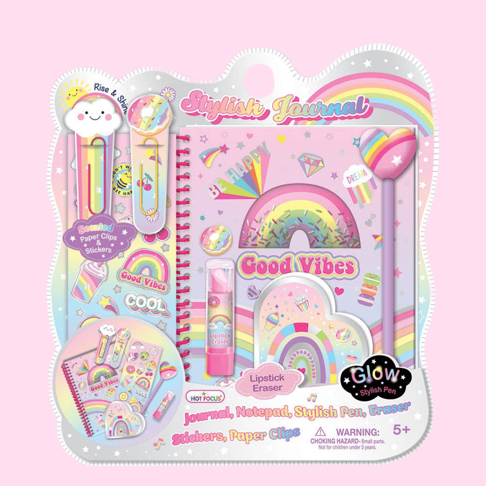 Rainbow Good Vibes Journal Stationery Set - OVERRATED