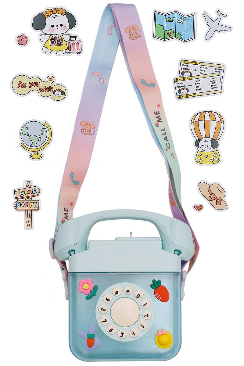 Retro Telephone Sippy Straw Travel Water Cup - OVERRATED