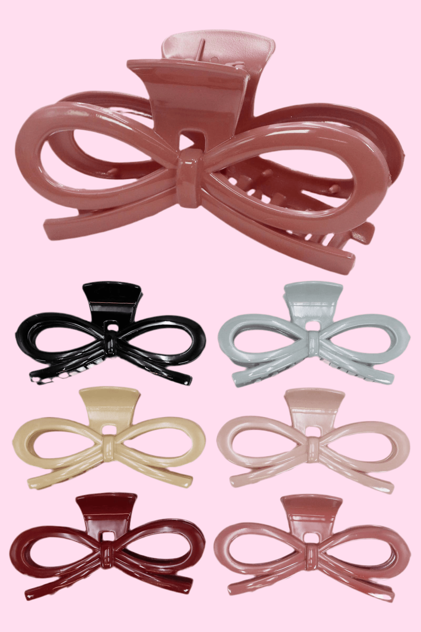 Ribbon Glossy Earth Tone Hair Claw - OVERRATED