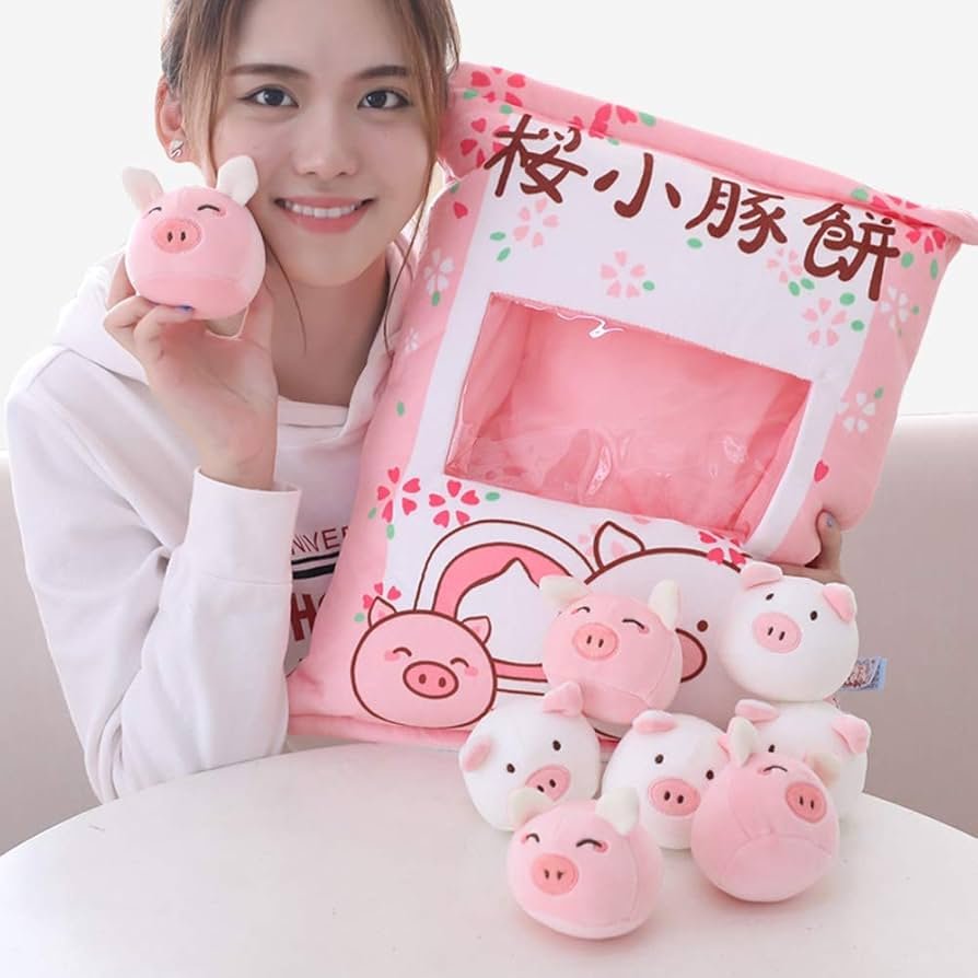 Sakura Piggy Mochi Pillow Plushis - OVERRATED