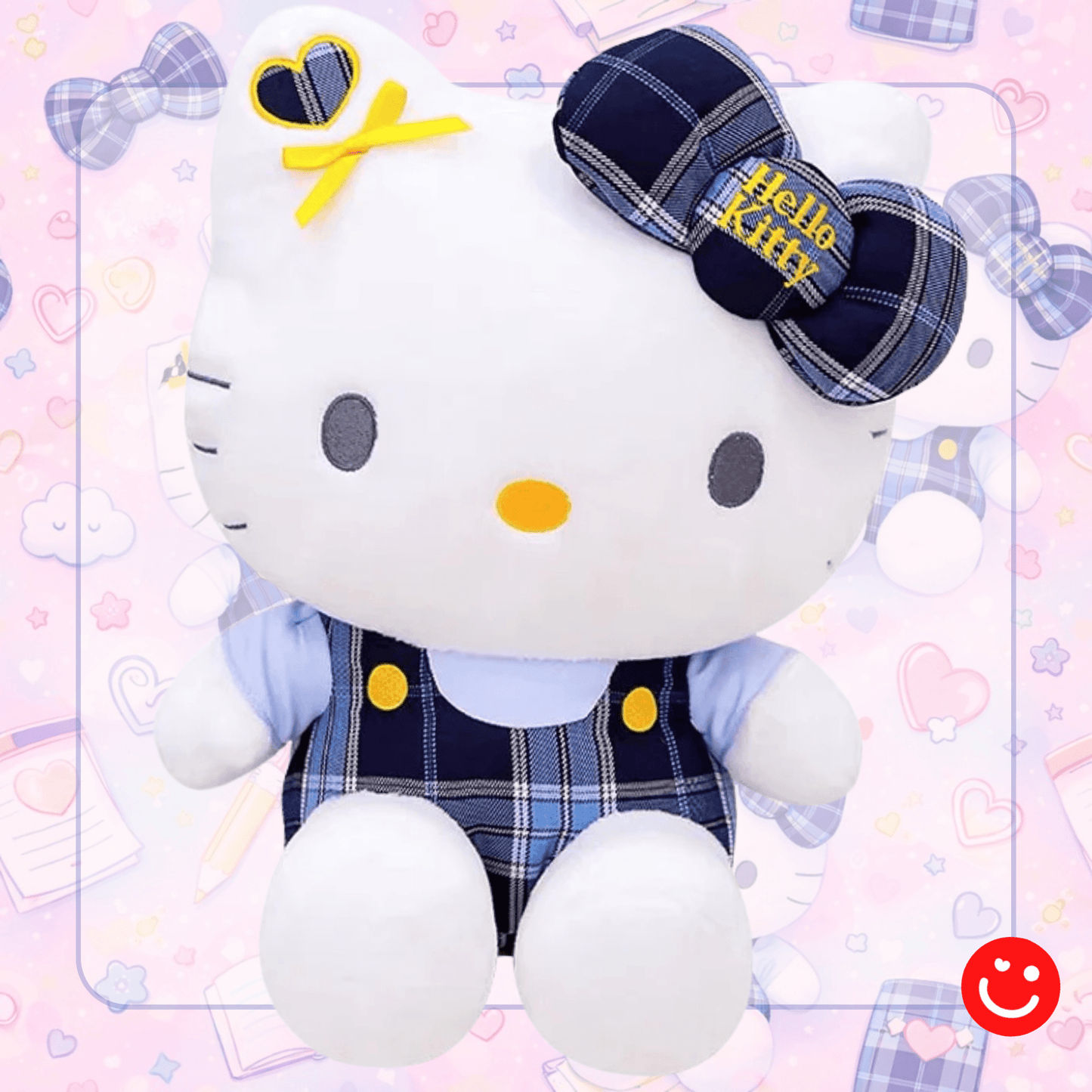 Sanrio Hello Kitty Blue Plaid Outfit Plushie - OVERRATED